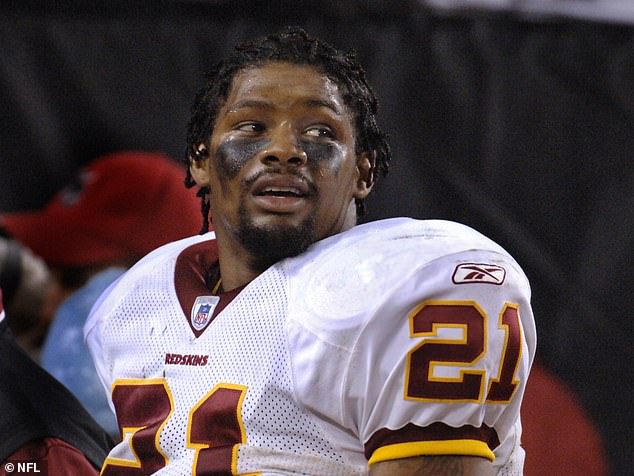 Sean Taylor (pictured) was an All-Pro safety for Washington before he was shot at his Florida home by burglars in 2007. On Sunday, the Washington Football Club (WFT) team retired his number 21 jersey with a pre-game party he attended Taylor family.  Fans were seen holding towels with Taylor's uniform number, and the number was painted 