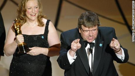 Michael Moore denounced the US invasion of Iraq while accepting the Academy Award for Best Documentary Feature at the 2003 Academy Awards. 