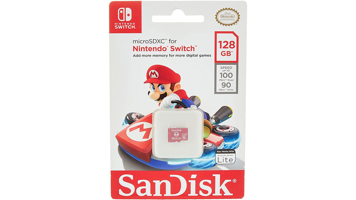 Picture of the SanDisk SD card for the Nintendo Switch