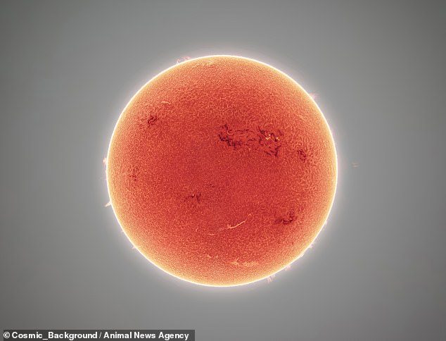 American astrophotographer Andrew McCarthy selected 30,000 images to create a mosaic that captures the Sun in high resolution from Florence, Arizona, USA