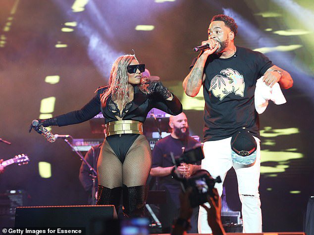 With legend: Wu-Tang Clan superstar Method Man also stepped up alongside Ashanti at the event