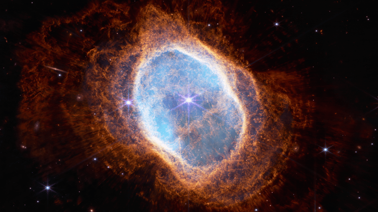 The Southern Ring Nebula (NIRCam image) by James Webb Telescope