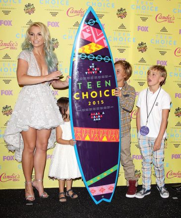 Britney Spears, Jayden James Federline, Sean Federline and his niece Lexi Teen Teen Choice Awards, Press Room, Los Angeles, USA - August 16, 2015