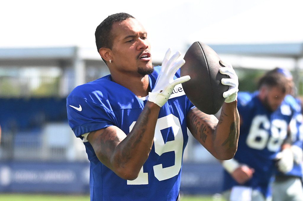 New York Giants wide receiver Kenny Goladay (19) when the New York Giants practice