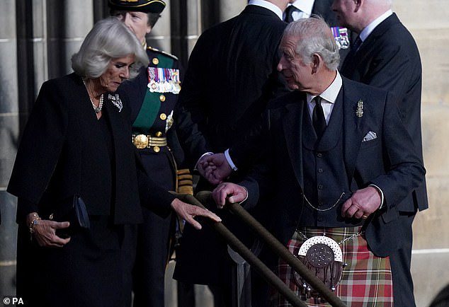 Camilla, 75, has been at her husband's side since his mother's death on Thursday, September 9.  She joined him on the Eve of the Princes, along with his three brothers