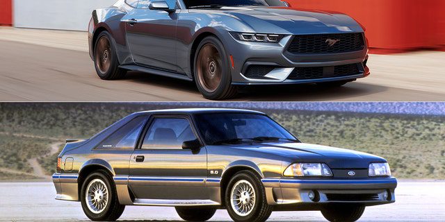 2024 Mustang V-8 shares its 5.0-liter displacement with Fox Body.