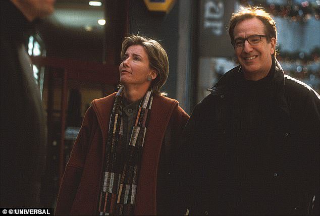 The 63-year-old says she can still remember what it felt like to film the scene alongside the late Alan Rickman (right)